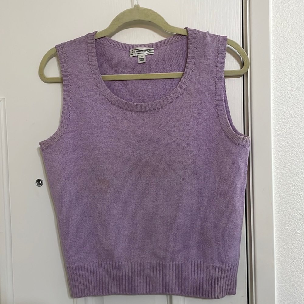 St John purple sweater top Sz M